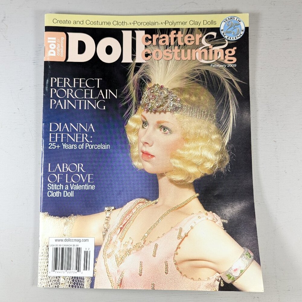 Doll crafter and costuming magazine Feb 2009, doll making magazine